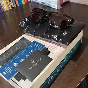 MONCLER Y2K black whit red lens Sunglasses.